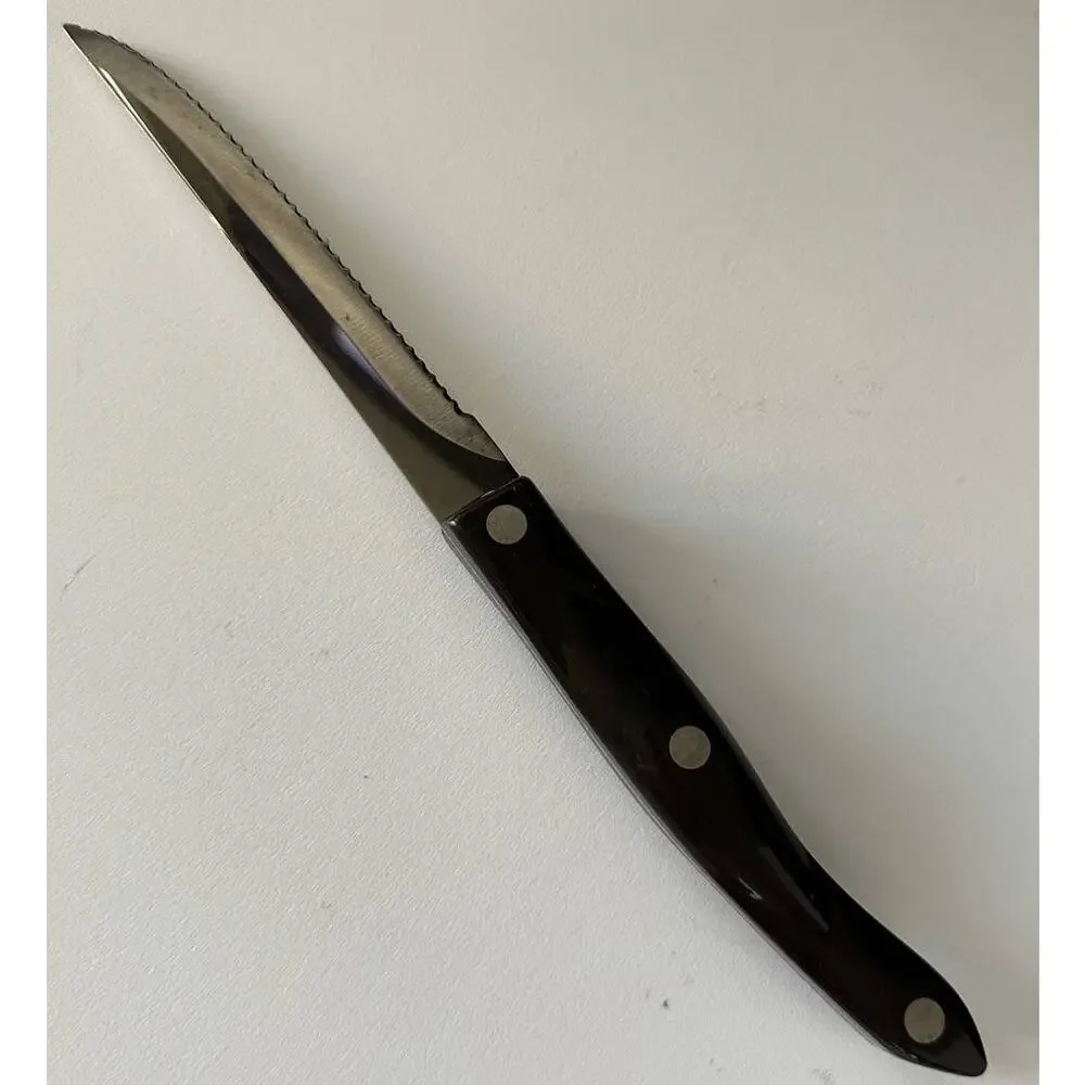 Cutco Knife #1729 REFURBISHED Brown Swirl Handle Petite Carver 6 3/4